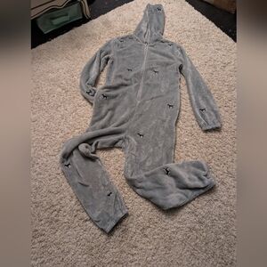 PINK Victoria's Secret Gray Footless Pajamas Size XS/S With Pockets